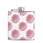 Bleek roze gerbera daisy heupfles (Voorkant)