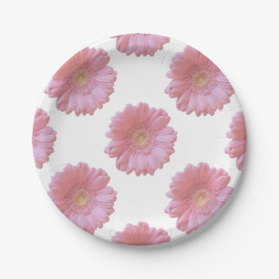 Bleek roze gerbera daisy papieren bordje