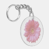 Bleek roze gerbera daisy sleutelhanger (Voorkant Links)