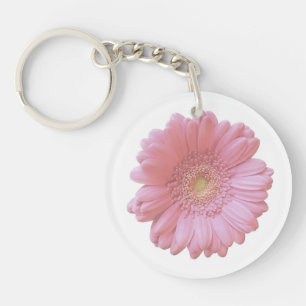 Bleek roze gerbera daisy sleutelhanger