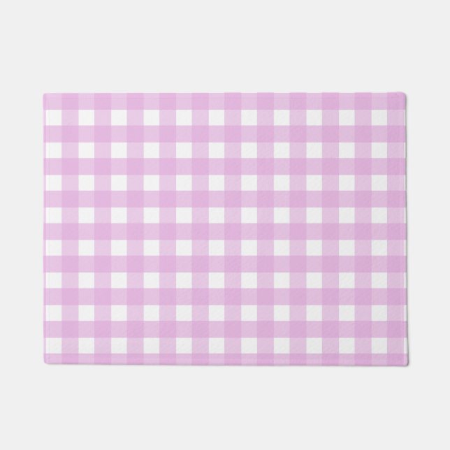 Bleek roze gingham deurmat (Voorkant)