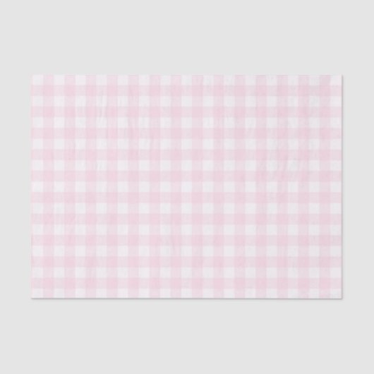 Bleek Roze Gingham Gecontroleerd Patroon Tissuepapier (Voorkant)
