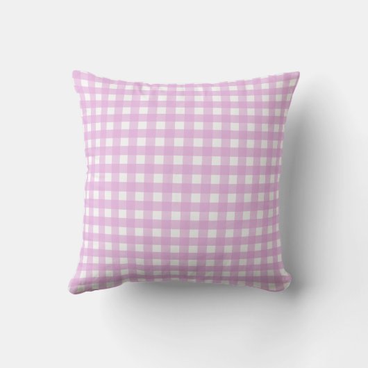Bleek roze gingham kussen (Achterkant)