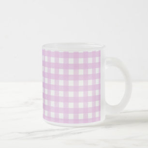 Bleek roze gingham matglas koffiemok