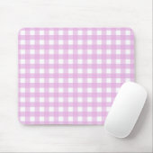 Bleek roze gingham muismat (Met muis)