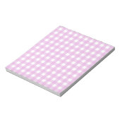 Bleek roze gingham notitieblok (Gedraaid)