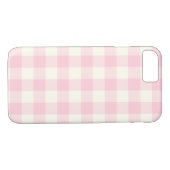Bleek Roze Gingham Pattern iPhone 7 Hoesje (Achterkant (Horizontaal))