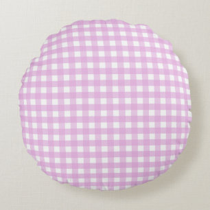 Bleek roze gingham rond kussen