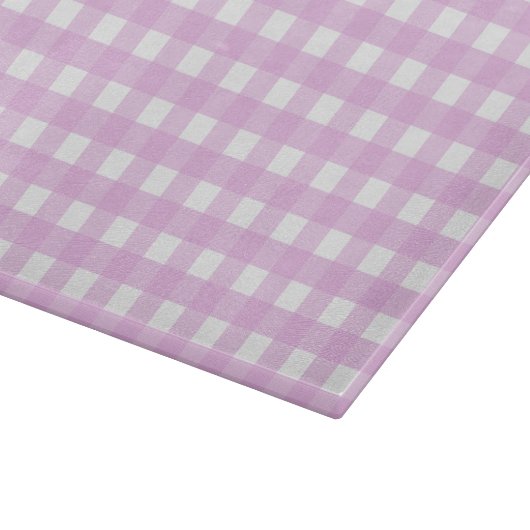 Bleek roze gingham snijplank (Hoek)