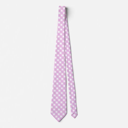 Bleek roze gingham stropdas (Voorkant)
