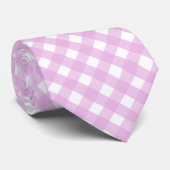 Bleek roze gingham stropdas (Opgerold)
