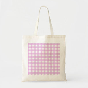 Bleek roze gingham tote bag