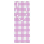 Bleek roze gingham wijn cadeautas (Achterkant)