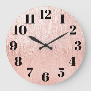 Bleek Roze Goud Glam Textuur Grote Klok