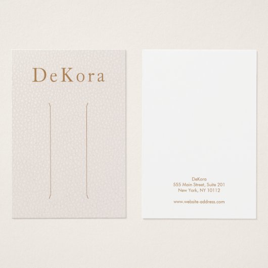 Bleek roze leder met multiHaarklem Kaart (Voorkant /achterkant)