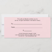 Bleek roze met handschrift Lettertype | Cadeaubon (Achterkant)