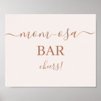 Bleek roze minimalistische Mimosa Bar-teken