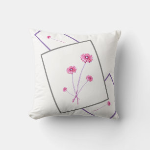 Bleek Roze Paarse Gerbera Lijst Kussen