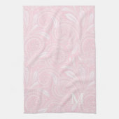Bleek Roze Paisley Monogrammed Theedoek (Verticaal)