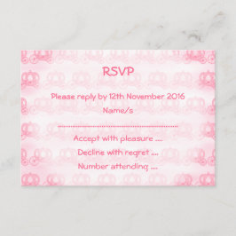Bleek roze patroon van prinses Carriages RSVP Kaartje