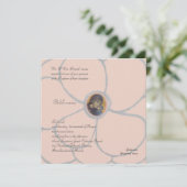 Bleek roze petals kaart (Staand voorkant)