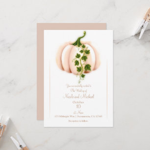 Bleek roze pompoenen winkelboek Chous Fall Wedding Kaart
