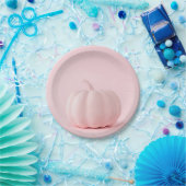 Bleek roze pompoenpapier bord (Feest)