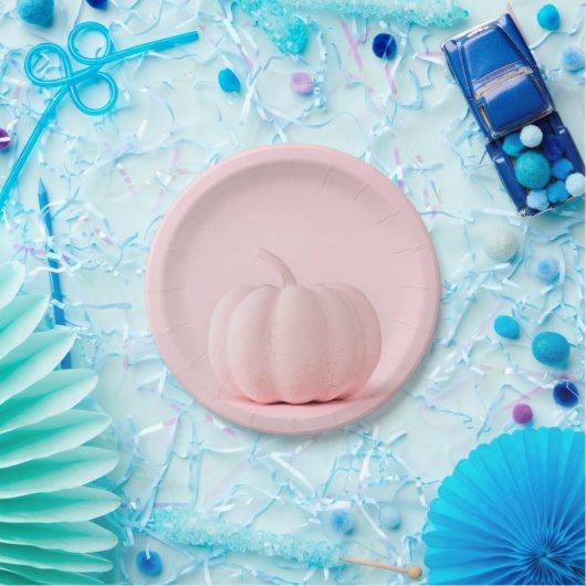 Bleek roze pompoenpapier bord (Feest)