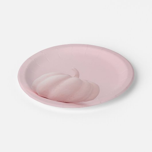 Bleek roze pompoenpapier bord (Gekanteld)
