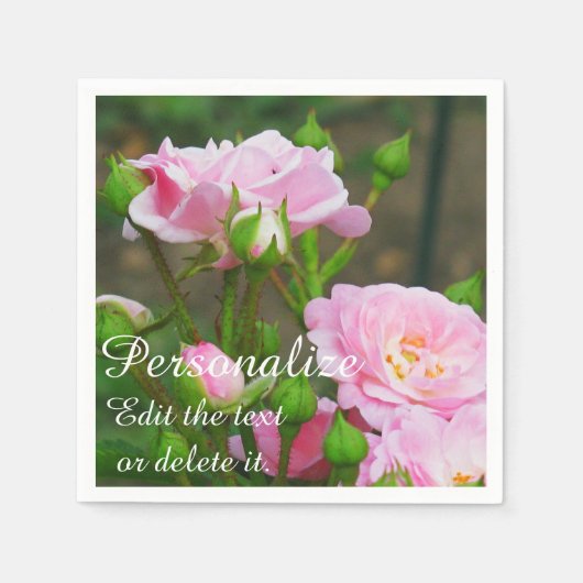 Bleek roze rozen-Papierpartij luiers Servetten (Voorkant)