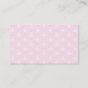 bleek roze vodderpatroon met wit. visitekaartje