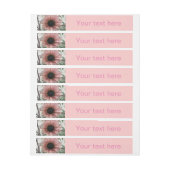 Bleek roze zonnebloem, speciaal gepersonaliseerd adreslabel wikkel (Vel)