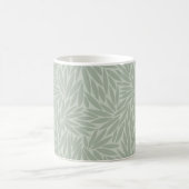 Bleek Sage Green Leaf Pattern Koffiemok (Center)
