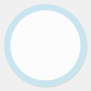 Bleek sky blue border blank ronde sticker