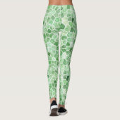 Bleek smaragd en pistache geplaveide patchwork leggings (Achterkant)