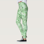 Bleek smaragd en pistache geplaveide patchwork leggings (Links)