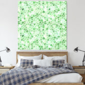 Bleek smaragd en pistache gestructureerde patchwor canvas afdruk (Insitu (Slaapkamer))