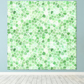 Bleek smaragd en pistache gestructureerde patchwor canvas afdruk (Insitu (Houten vloer))