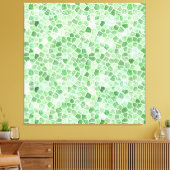 Bleek smaragd en pistache gestructureerde patchwor canvas afdruk (Insitu (Woonkamer))