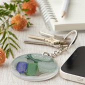 Bleek strandglas sleutelhanger (Voorkant Rechts)