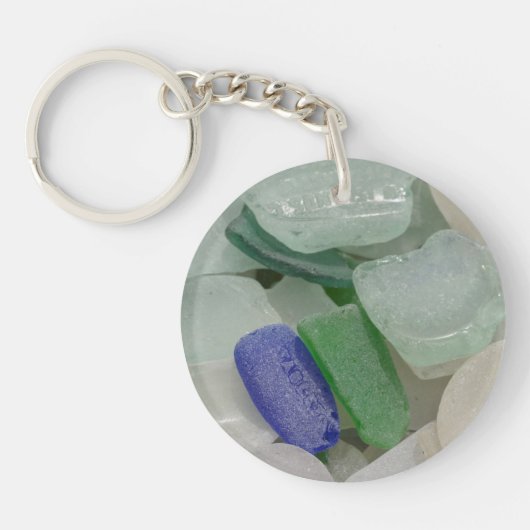 Bleek strandglas sleutelhanger (Voorkant)