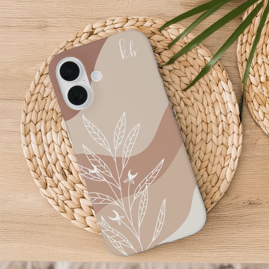 Bleek Terracotta Boho Colour Flow Botanisch Monogr Case-Mate iPhone Case