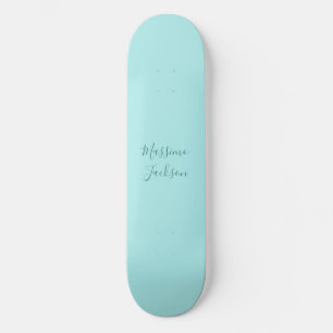 Bleek Turquoise Minimalistische Aangepaste Naam Skateboard