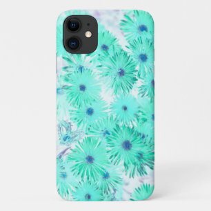 Bleek Turquoise Pastel Wild Flowers iPhone 11 Hoes