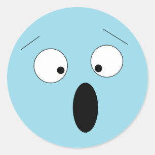 Bleek verrast, aangeschoten Gekke gezichtstickers Ronde Sticker