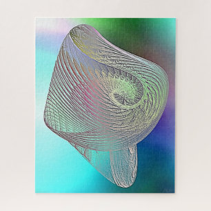 Bleek zee fossiel op blauwe en aqua legpuzzel