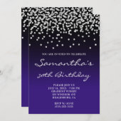 Bleek zilveren Confetti zwart Indigoverloop Kaart (Voorkant / Achterkant)