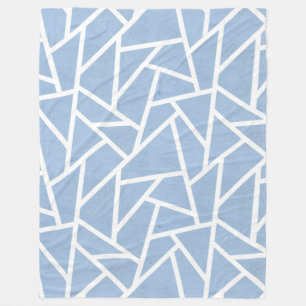 Bleekblauw en wit mozaïekpatroon fleece deken
