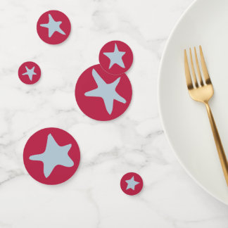 Bleekblauw op rode Amerikaanse ster Doodles Confet Confetti