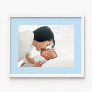 Bleekblauwe Nieuwe Babyjongen Foto Poster